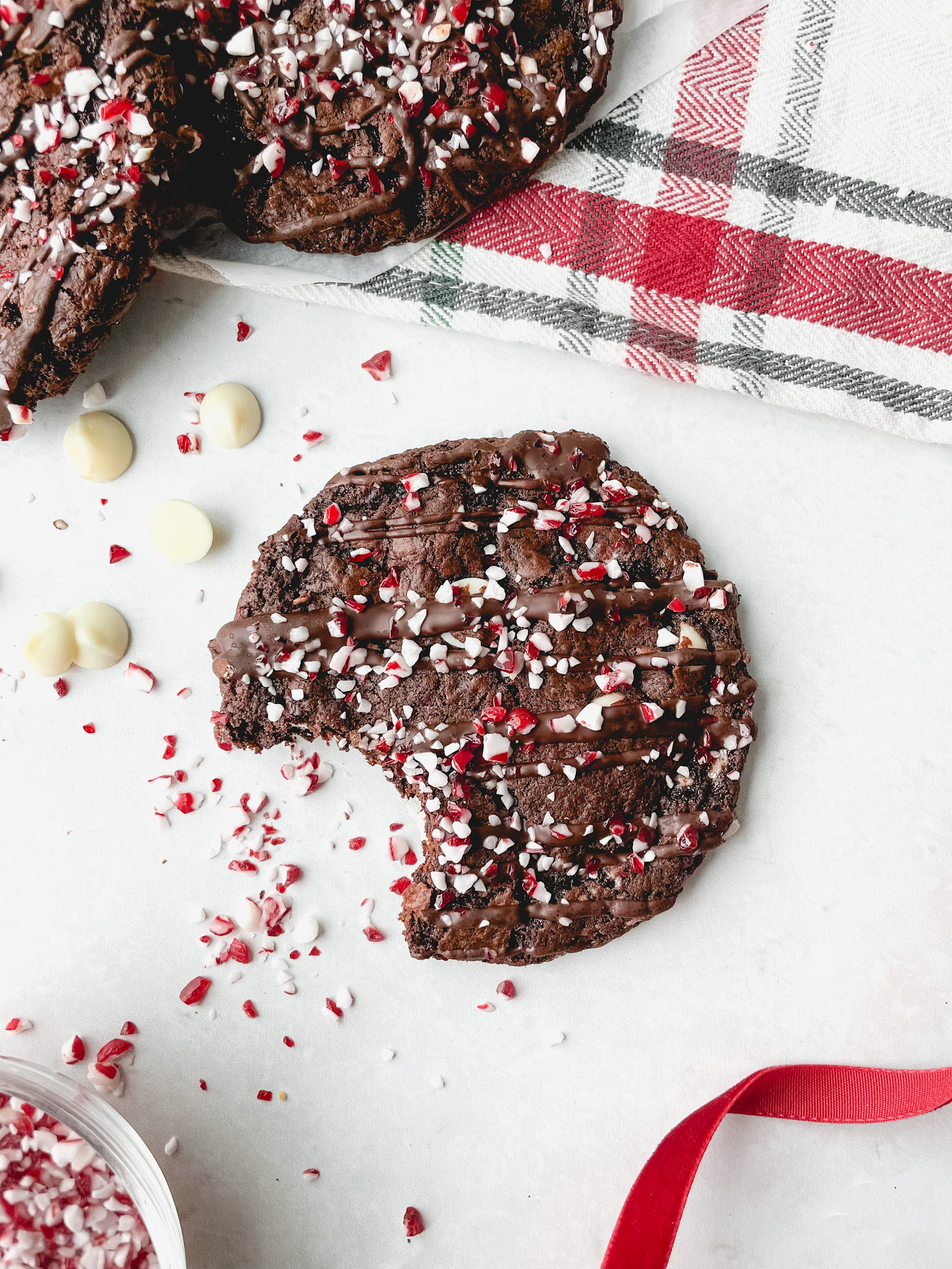 Chocolate Candy Cane Crunch Cookies